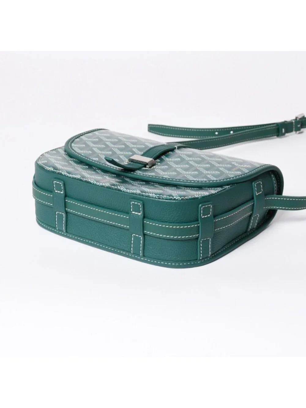 Goyard Belvedere PM Shoulder Bag Green Leather